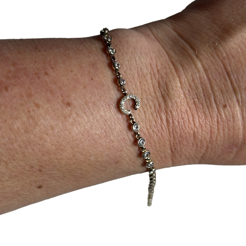 Pave Initial C Bracelet